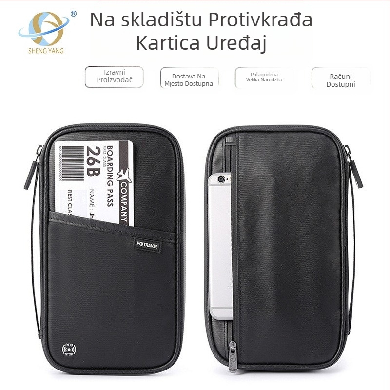 RFID zaštitna torbica za putovnicu Shengyang Bags, vodootporan najlon, ultra lagana, proširiva, velika kapaciteta pohrane