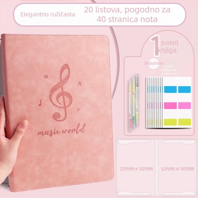 Kožni folder za note, model Ypj-001, 20 stranica, 30 mm kralježnica, 5 mm debljina materijala