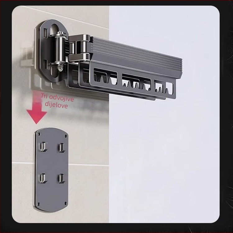 Zidna sušilica za odjeću s dvostrukim sklopom i izvlačnom teleskopskom šipkom