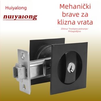 Klizna vrata brava od nehrđajućeg čelika, mehanizam blokirajućim zaključavanjem, moderan minimalistički dizajn, za kućnu upotrebu (Materijal: nehrđajući čelik; Model: blokirajući mehanizam; Stil: moderni minimalizam; Primjena: kućna upotreba)