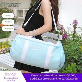 Vodootporna sportska torba, kubni oblik, odjeljak za cipele zaseban, suho-mokro odvajanje, Oxford materijal, crossbody, višestruka namjena