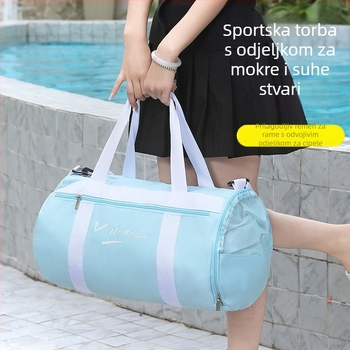 Vodootporna sportska torba, kubni oblik, odjeljak za cipele zaseban, suho-mokro odvajanje, Oxford materijal, crossbody, višestruka namjena