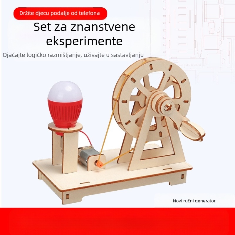 Drveni set za znanstvene eksperimente iz fizike, DIY, neelektrični, višenamjenski, za uzrast 7-14 godina