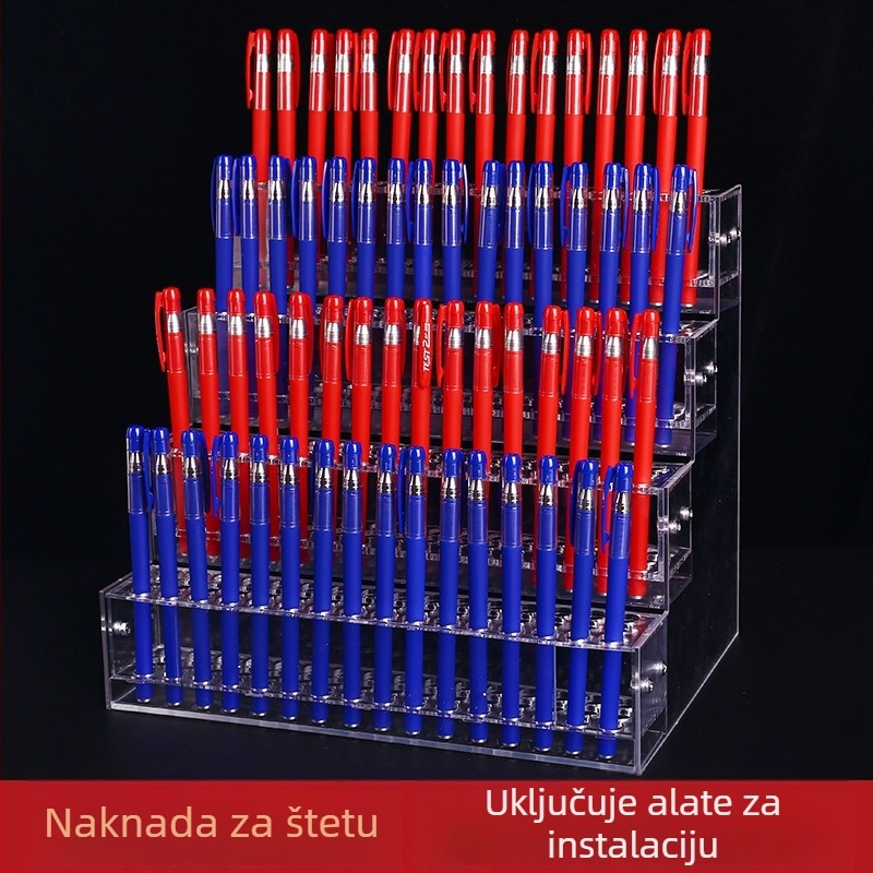 Akrilni stalak za ukosnice za kosu s višeslojnim držačem – plastična konstrukcija; 1–4 sloja; otvori 48/96/144/192