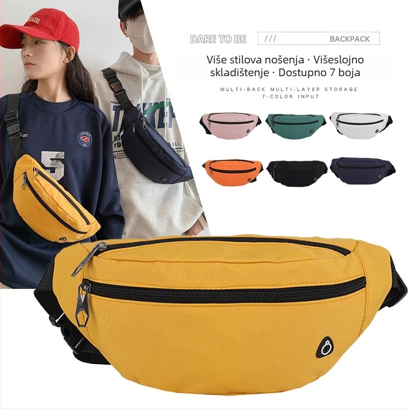 Muška crossbody torba od Oxford platna sa zatvaranjem na zip, poliester podstava, džep za ID karticu, unutarnji patch džep