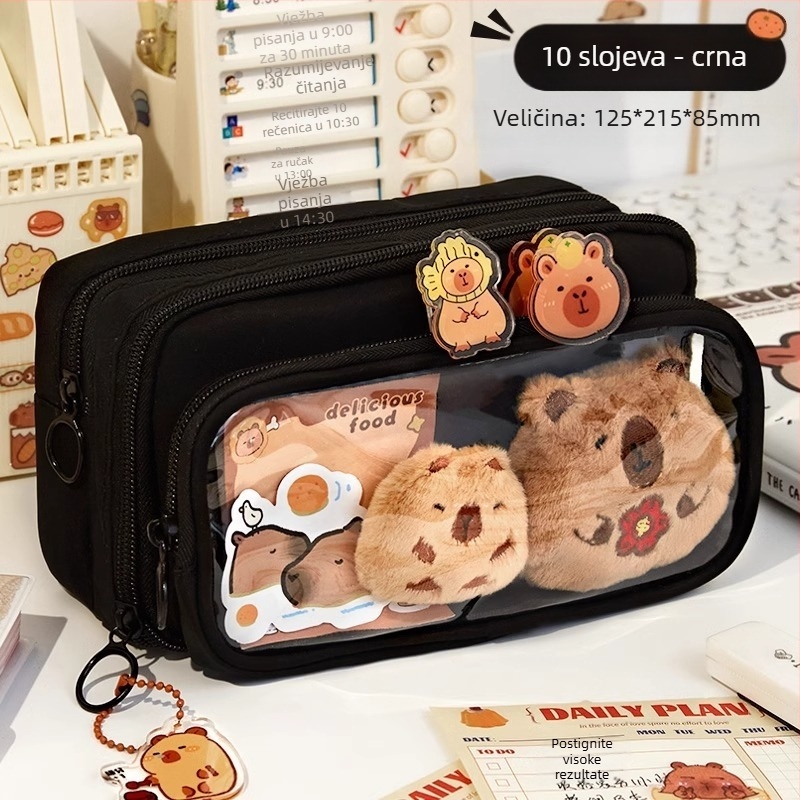 Platneni neseser za olovke s velikim kapacitetom, korejskog stila, za učenike osnovne i srednje škole
