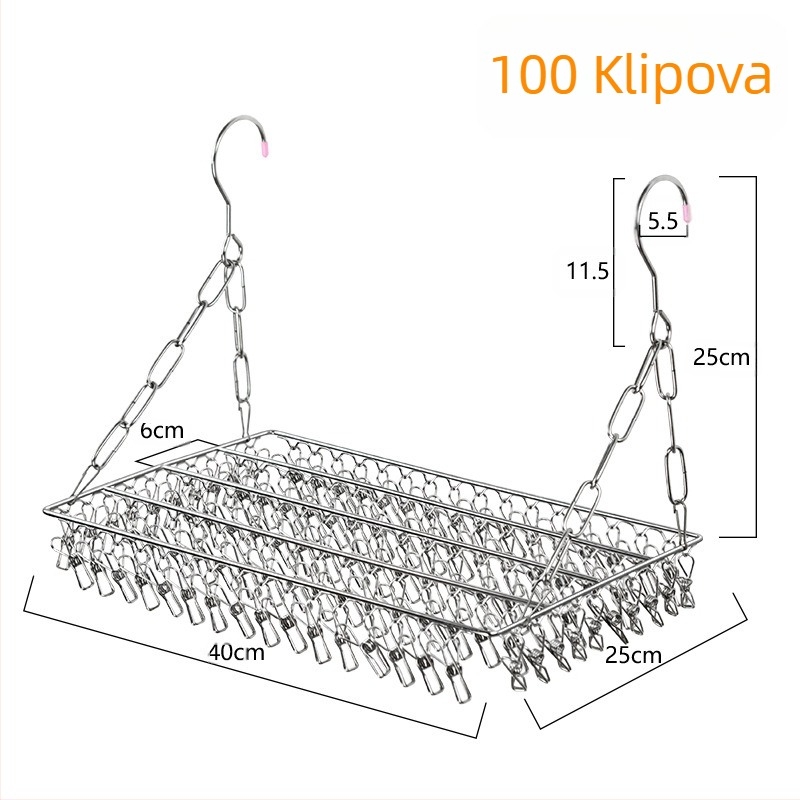 Nerđajući čelik, viseća sušilica za odjeću, mobilna s kružnim dizajnom klipse, model DC022