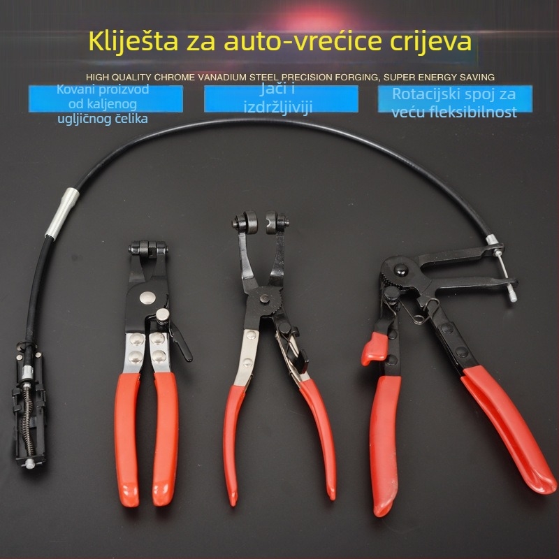 Yuhua klešta za cijevne stezne trake, krom-vanadijski čelik, 1 set, univerzalne, za popravke automobila i strojeva