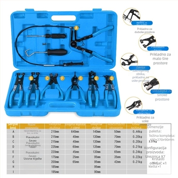Klešta za cijevi i crijeva, automobilski alat za stezaljke vodovodnih cijevi, alat za snopove — Kombinirani paket, prilagodljiv, uvoz