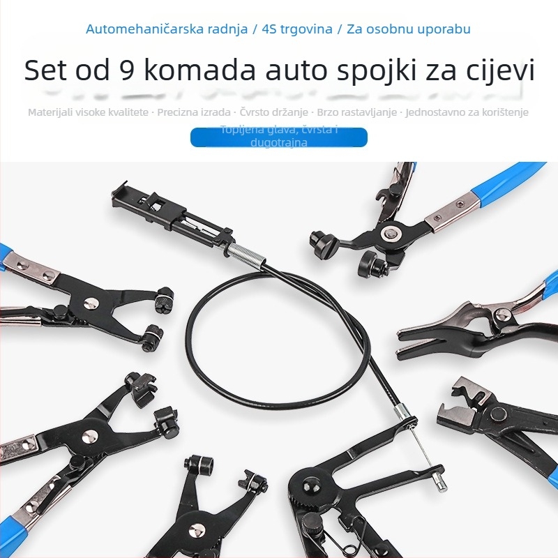 Klešta za cijevi i crijeva, automobilski alat za stezaljke vodovodnih cijevi, alat za snopove — Kombinirani paket, prilagodljiv, uvoz