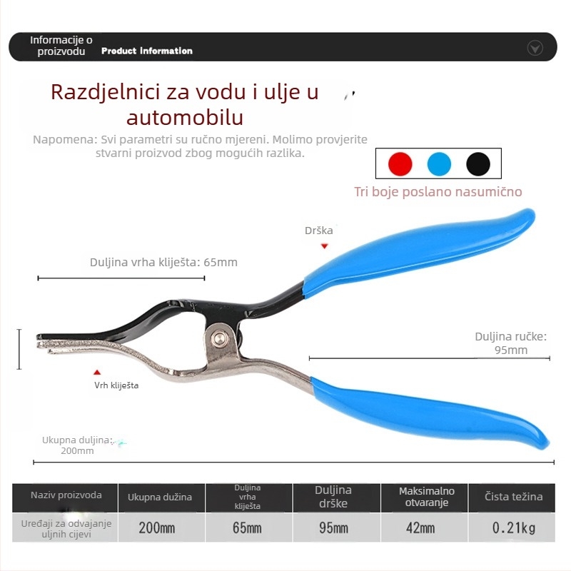 Klešta za cijevi i crijeva, automobilski alat za stezaljke vodovodnih cijevi, alat za snopove — Kombinirani paket, prilagodljiv, uvoz