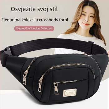 Ženska pojas torba – Višenamjenska, Velike kapacitete (Stil: street trend; Materijal: Oxford platno; Otvaranje: zatvarač; Unutarnja struktura: tajni džep sa zatvaračem; Vanjski tip torbe: trodimenzionalni)