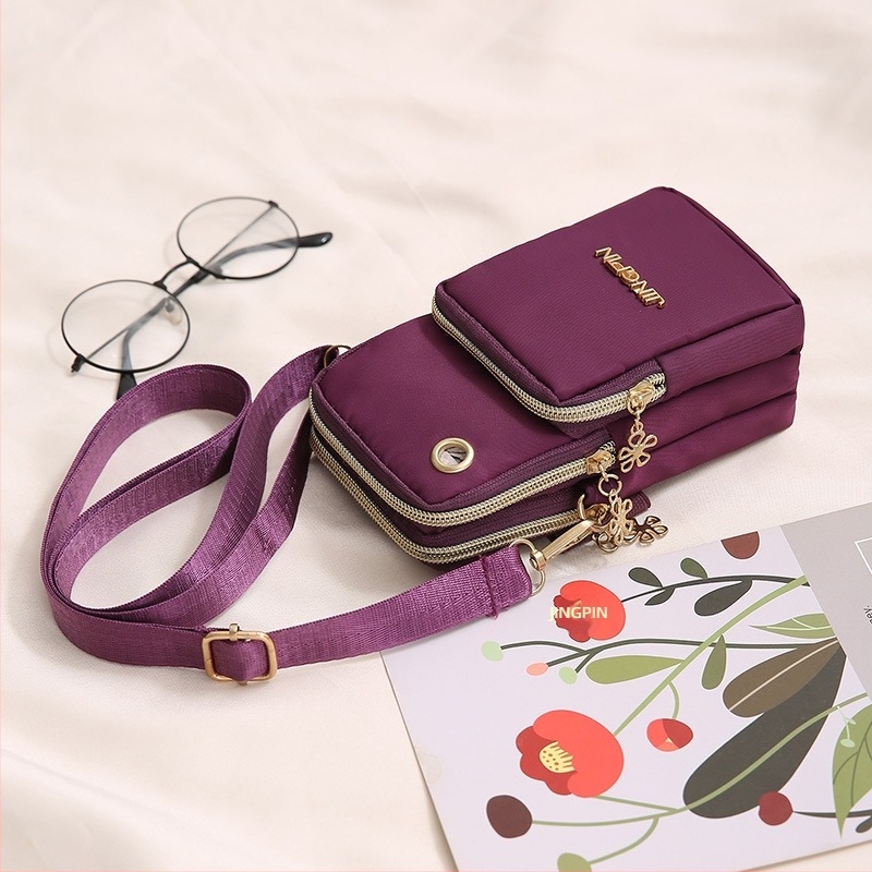 Torba za mobitel | Vertikalno kvadratnog dizajna | Oxford platno | Zip otvor | Za žene | Ulični stil