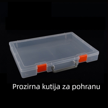 Kutija za pohranu dijelova s pregradama, prijenosna, prozirna s 48 pretinaca, PP materijal, poklopac uključen