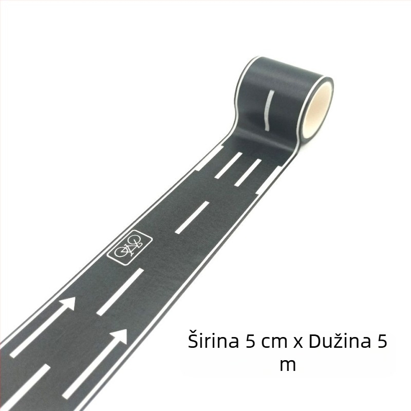 Traka za ceste i željezničke tračnice za DIY; ljepilo s papirnatom podlogom; nije sastavljena; pogodno za djecu 0–3 godine; Kategorija 3C: Druge igračke do 14 godina