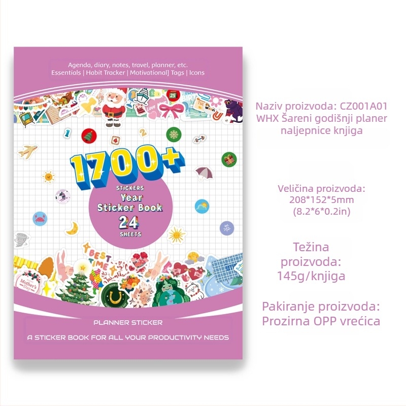 Boho planer naljepnica knjiga – samoljepljive papirnate naljepnice, godišnji plan, Boho stil