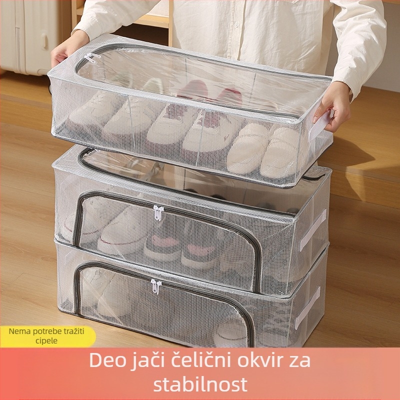 Kutija za cipele, PVC, sklopiva s poklopcem, 30 L, može se slagati