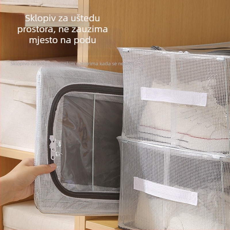 Kutija za cipele, PVC, sklopiva s poklopcem, 30 L, može se slagati