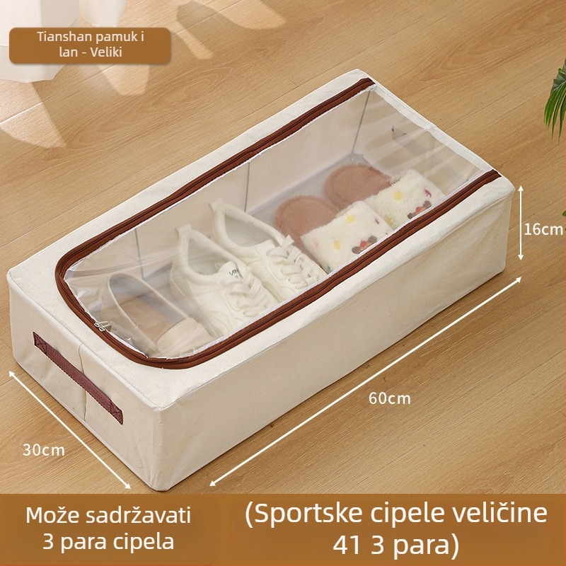 Kutija za cipele, PVC, sklopiva s poklopcem, 30 L, može se slagati