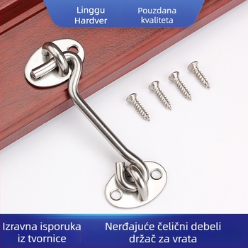 Nehrđajući čelični kuka za vrata i prozore — Značka Left Steel, Model Wind Hook, moderni minimalistički kućni hardver