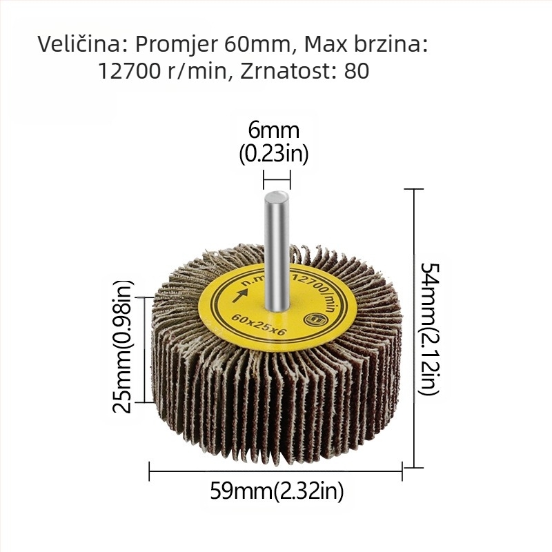 Xingweichang Metalni brusni kolut s platnom emery za obradu drveta, s držalom, model 202103081548