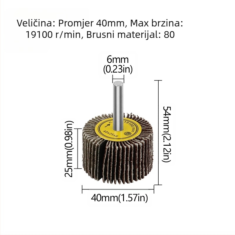 Xingweichang Metalni brusni kolut s platnom emery za obradu drveta, s držalom, model 202103081548