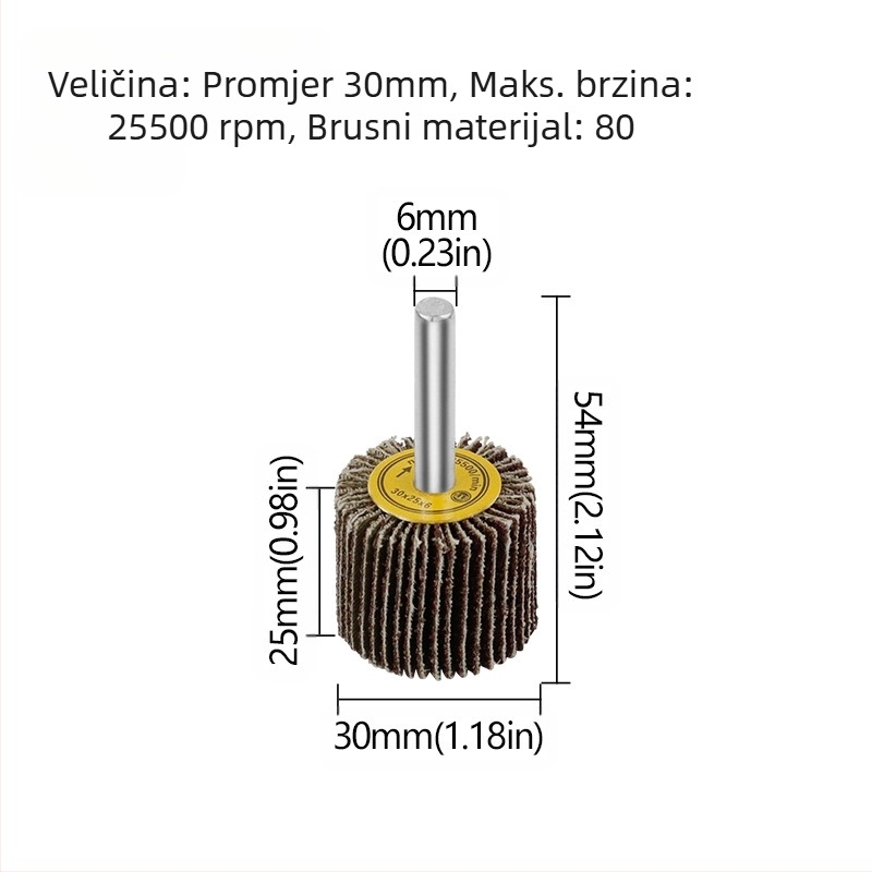 Xingweichang Metalni brusni kolut s platnom emery za obradu drveta, s držalom, model 202103081548