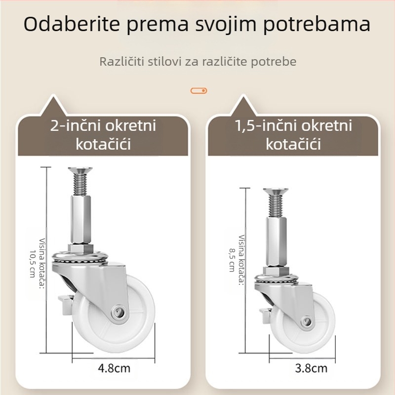 Baza za plinsku bocu s kočnicama i univerzalnim kotačićima, nehrđajući čelik, prijenosna ploča