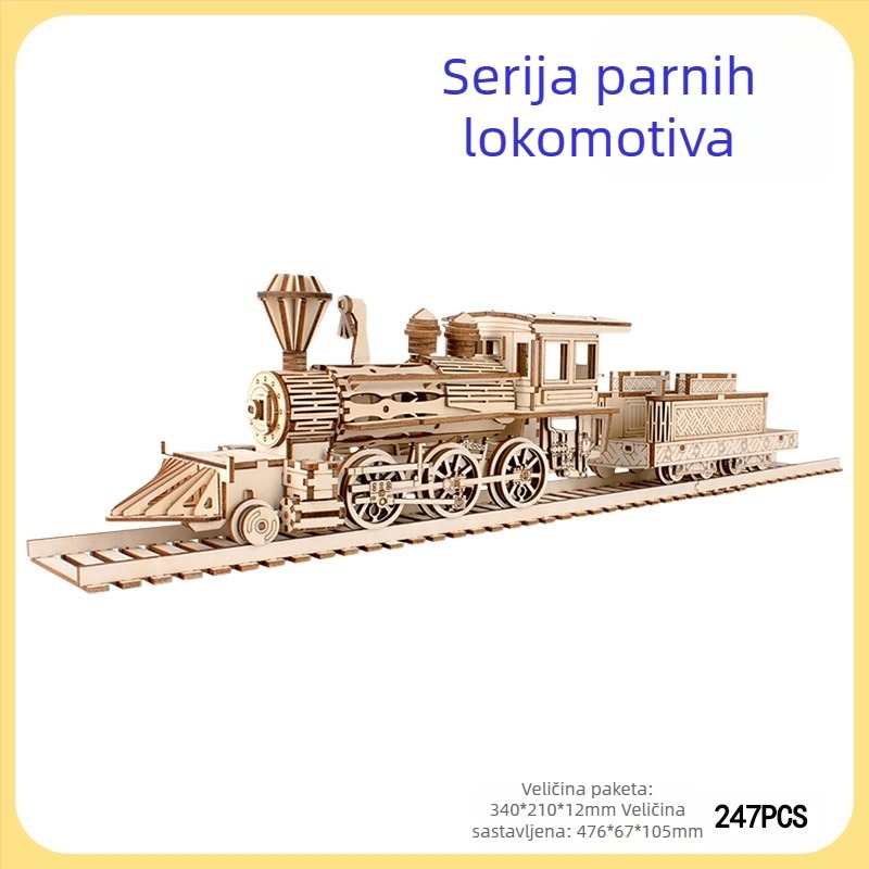 Drveni 3D puzzle tramvaj za djecu — pogodna za DIY, prilagodljivo po crtežima, za dob 7–14 godina