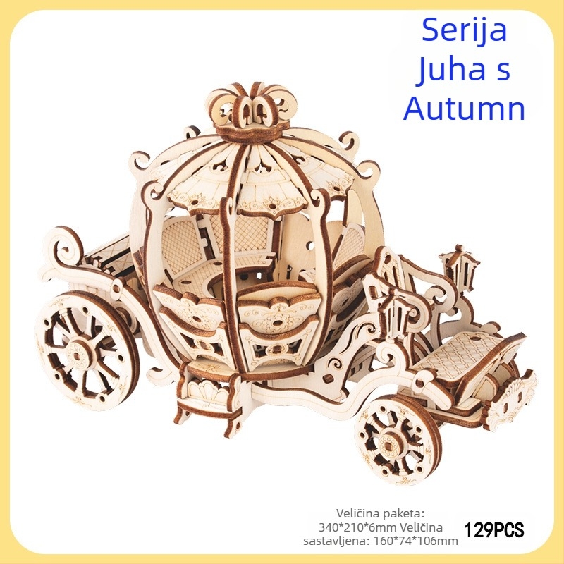 Drveni 3D puzzle tramvaj za djecu — pogodna za DIY, prilagodljivo po crtežima, za dob 7–14 godina