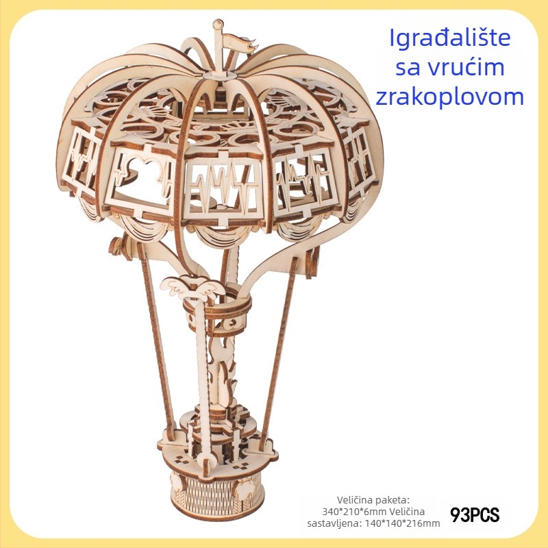 Drveni 3D puzzle tramvaj za djecu — pogodna za DIY, prilagodljivo po crtežima, za dob 7–14 godina