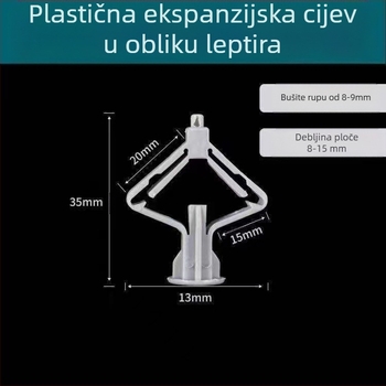 Nylon leptirasti proširni čep za suhozid, proširni vijak