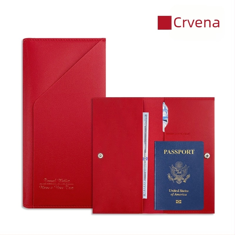 PU kožna torbica za putovnice i putne dokumente, 1-sločni novčanik, višenamjenski držač za Passbook i mogućnost logotipa