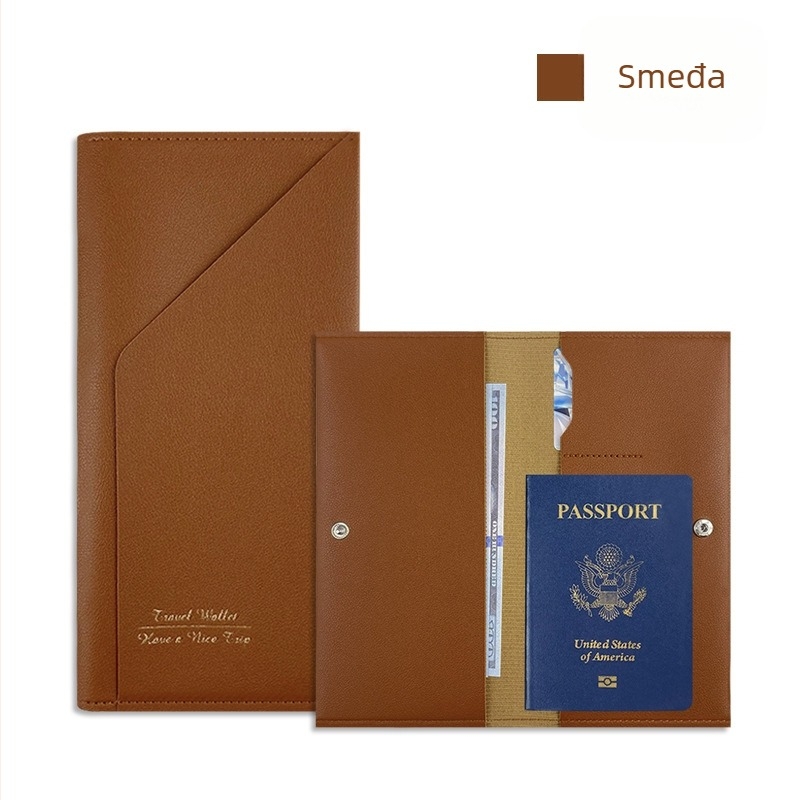 PU kožna torbica za putovnice i putne dokumente, 1-sločni novčanik, višenamjenski držač za Passbook i mogućnost logotipa