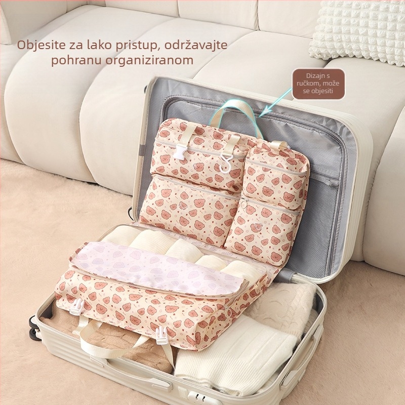 Vješeni putni organizator za pohranu, poliester, jednostavan modern stil, za donje rublje i odjeću
