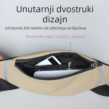 Sportska torbica za bokove za outdoor trčanje, prozračna, ultralagana, antibakterijska, smanjuje teret, membranski materijal, unisex