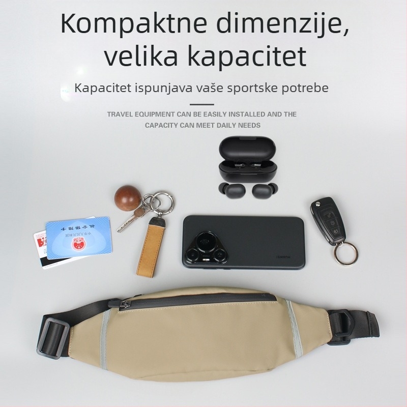 Sportska torbica za bokove za outdoor trčanje, prozračna, ultralagana, antibakterijska, smanjuje teret, membranski materijal, unisex