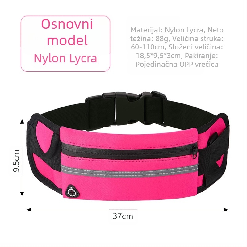 Sportska torbica za bokove za outdoor trčanje, prozračna, ultralagana, antibakterijska, smanjuje teret, membranski materijal, unisex