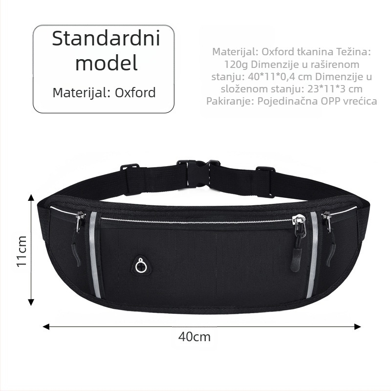 Sportska torbica za bokove za outdoor trčanje, prozračna, ultralagana, antibakterijska, smanjuje teret, membranski materijal, unisex