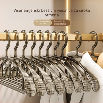 Mom's Joy PET vješalica za odjeću – debelo tijelo s kukom, bezšivni protivklizni dizajn, za kućnu ili studentsku upotrebu.