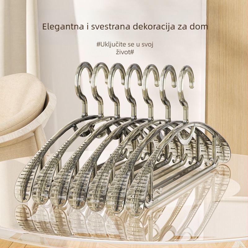 Mom's Joy PET vješalica za odjeću – debelo tijelo s kukom, bezšivni protivklizni dizajn, za kućnu ili studentsku upotrebu.