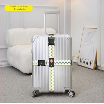 Križna sigurnosna traka za prtljagu s dvostrukim zaključavanjem na lozinku, ojačano pričvršćivanje, poliester otisnuta traka s prugama