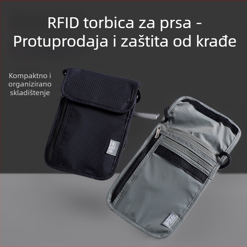 Vodootporna torbica za putovnicu s RFID zaštitom, višenamjenski organizator dokumenata za putovanja, messenger torba od najlona, model 016