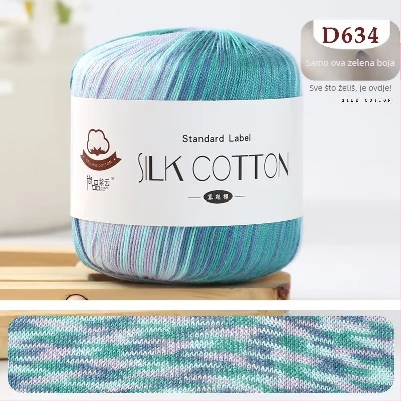 No.6 čipkasta težina – mješavina svile, pamuka i vuna; ručna izrada/DIY; nježno na kožu; anti-piling