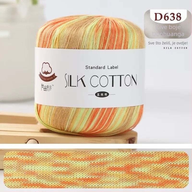 No.6 čipkasta težina – mješavina svile, pamuka i vuna; ručna izrada/DIY; nježno na kožu; anti-piling