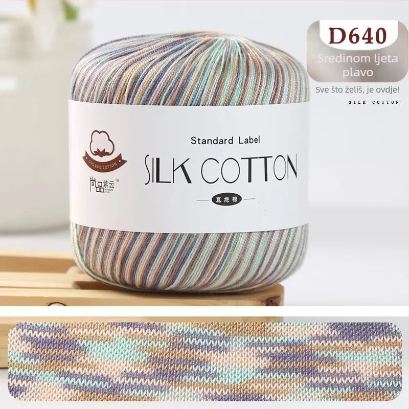 No.6 čipkasta težina – mješavina svile, pamuka i vuna; ručna izrada/DIY; nježno na kožu; anti-piling