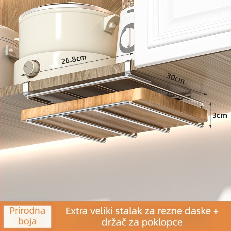 Dvostruki viseći kuhinjski organizator za skladištenje, metalni, višestruka upotreba, bez montaže