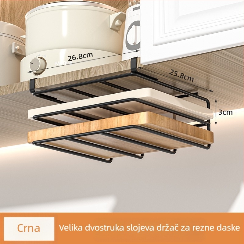 Dvostruki viseći kuhinjski organizator za skladištenje, metalni, višestruka upotreba, bez montaže
