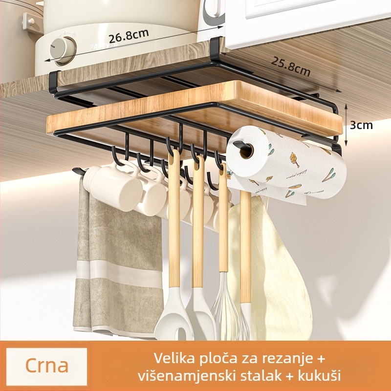 Dvostruki viseći kuhinjski organizator za skladištenje, metalni, višestruka upotreba, bez montaže