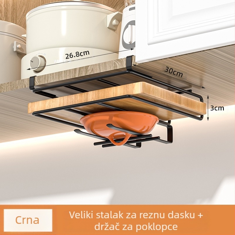 Dvostruki viseći kuhinjski organizator za skladištenje, metalni, višestruka upotreba, bez montaže